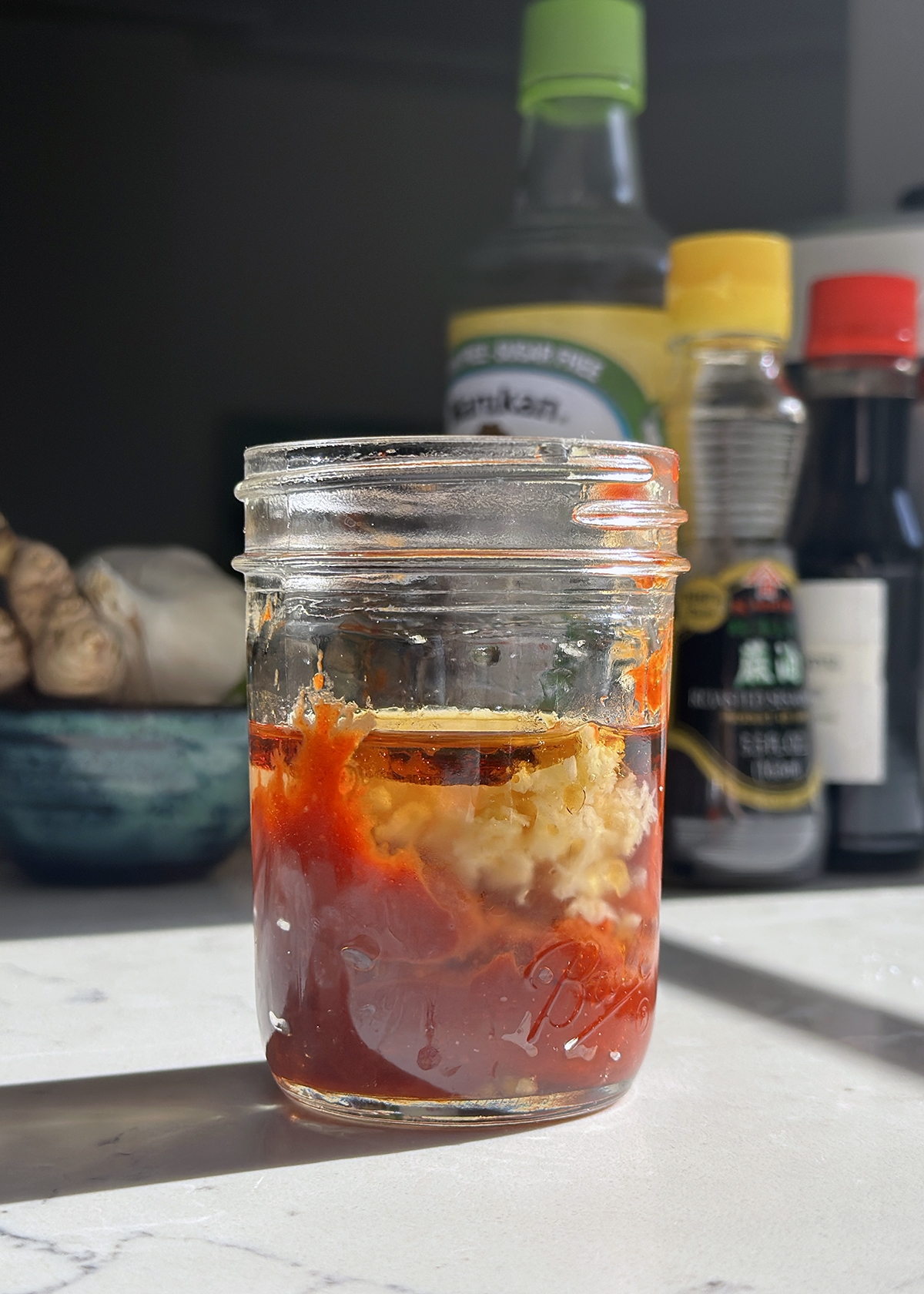 bibimbap sauce ingredients in jar