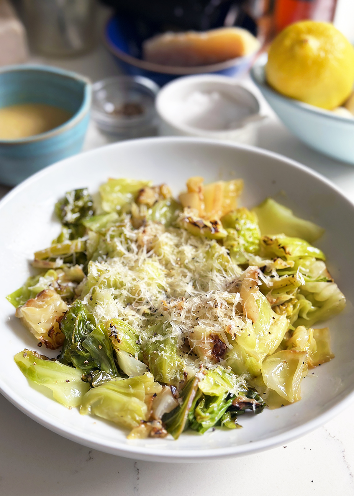 charred cabbage caesar