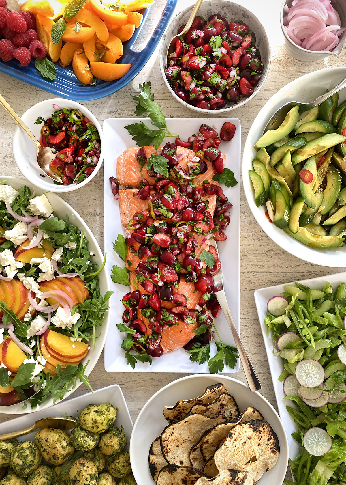cherry salsa with grilled salmon