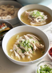 korean chicken soup in bowl