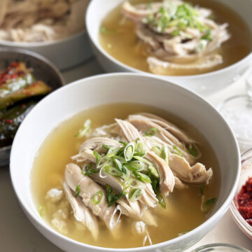 korean chicken soup in bowl
