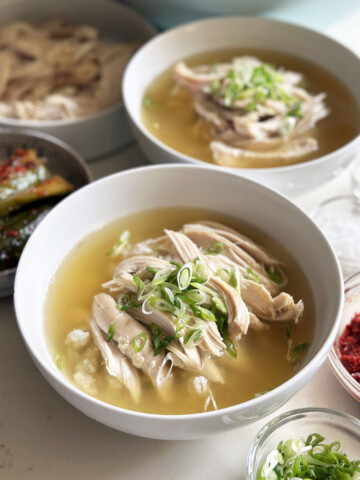 korean chicken soup in bowl