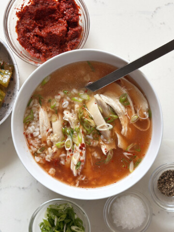 korean chicken soup with spicy seasoning