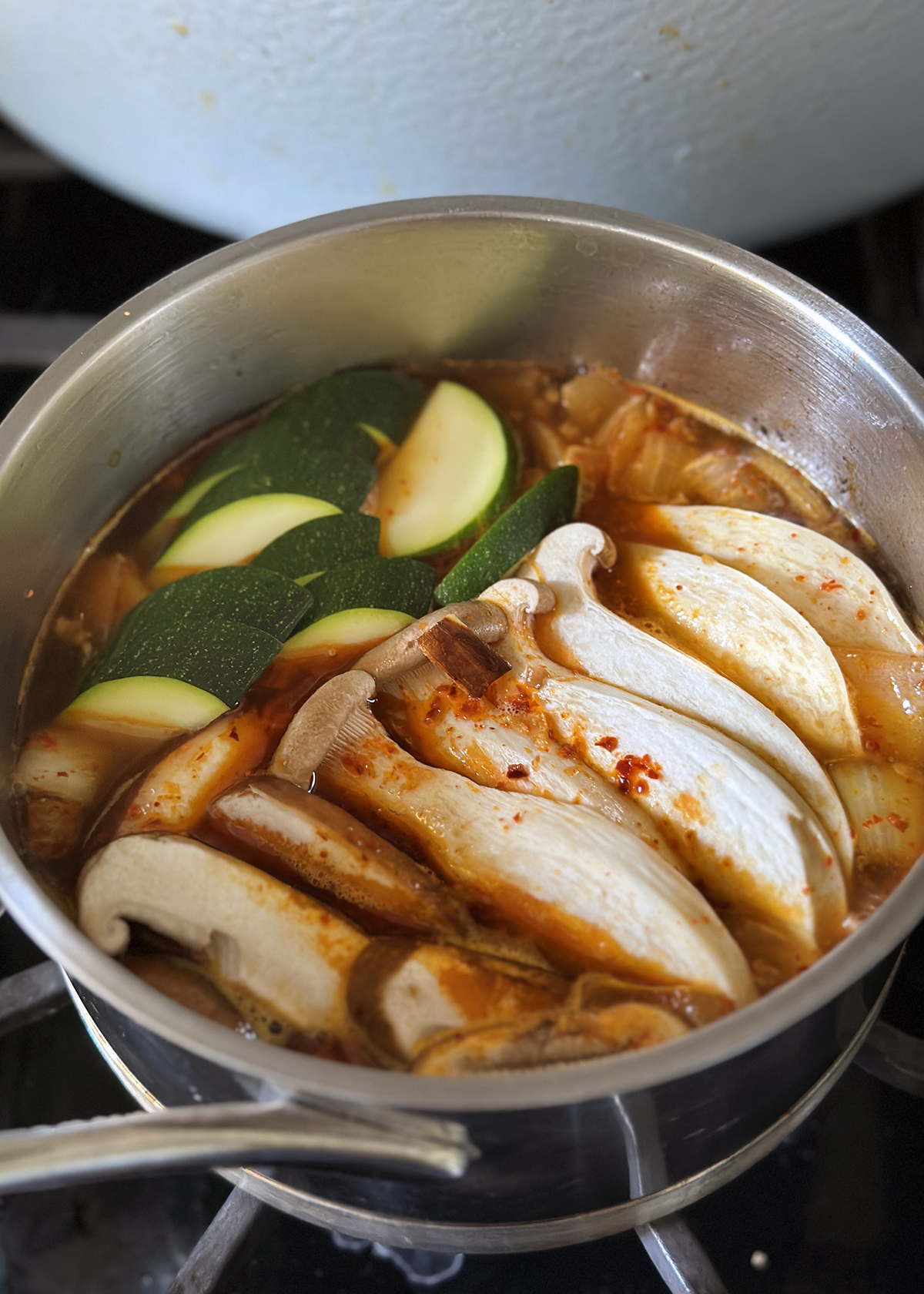 mushrooms in soon dooboo jjigae